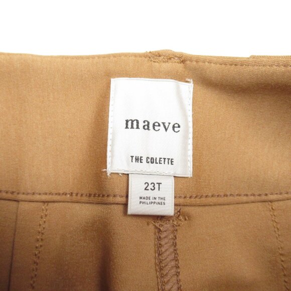 23 TALL Anthropologie Maeve Colette Cropped Wide-Leg Pants Ponte Edition Khaki - Picture 8 of 11